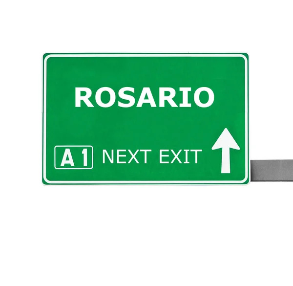 罗萨里奥路标上白色孤立 — 图库照片