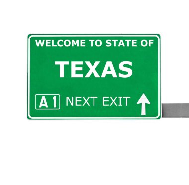 Texas yol işaret üzerine beyaz izole