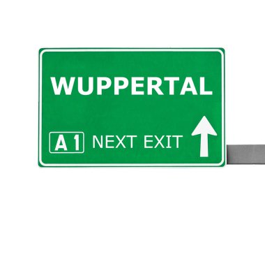 Wuppertal yol işaret üzerine beyaz izole