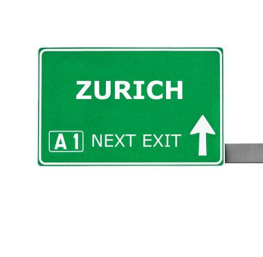 ZURICH road sign isolated on white clipart
