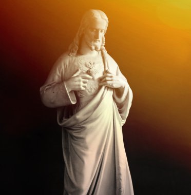 İsa İsa heykeli güneş ışını ile