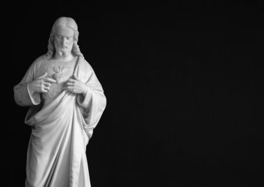 İsa İsa heykeli siyah arka plan