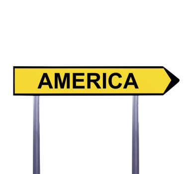 Beyaz - Amerika izole kavramsal ok işareti