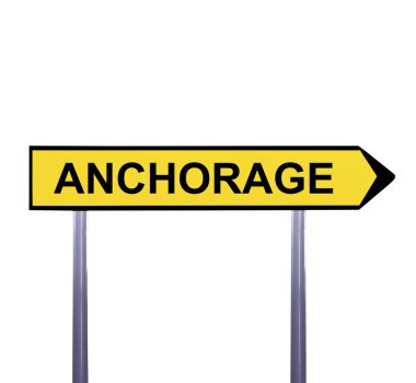 Beyaz - Anchorage izole kavramsal ok işareti