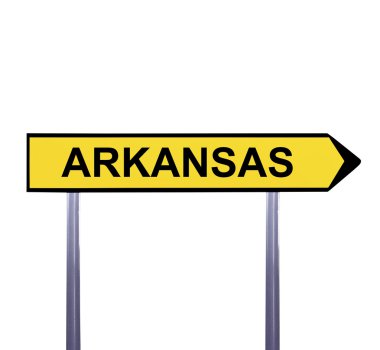 Beyaz - Arkansas izole kavramsal ok işareti