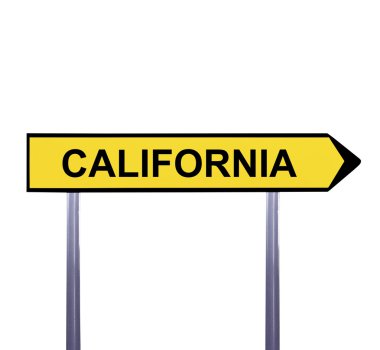 Beyaz - California izole kavramsal ok işareti