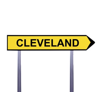 Beyaz - Cleveland izole kavramsal ok işareti