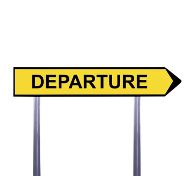 Beyaz - kalkış izole kavramsal ok işareti