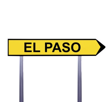 Beyaz - El Paso izole kavramsal ok işareti