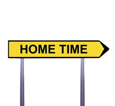 Beyaz - eve saat izole kavramsal ok işareti