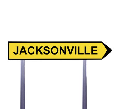 Beyaz - Jacksonville izole kavramsal ok işareti