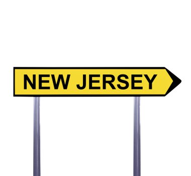 Beyaz - New Jersey izole kavramsal ok işareti