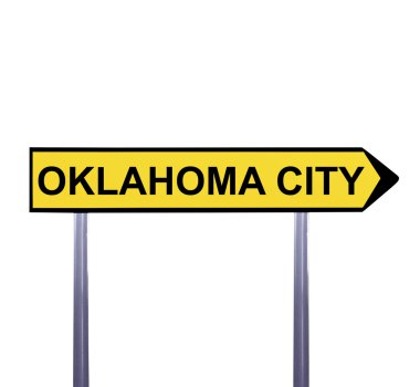 Beyaz - Oklahoma City izole kavramsal ok işareti