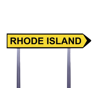 Beyaz - Rhode Island izole kavramsal ok işareti