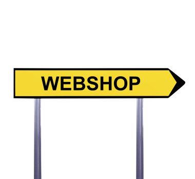 Beyaz - Webshop izole kavramsal ok işareti