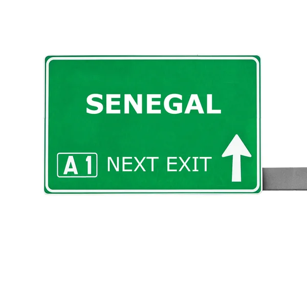 Сенегал дорожній знак ізольовані на білому — стокове фото