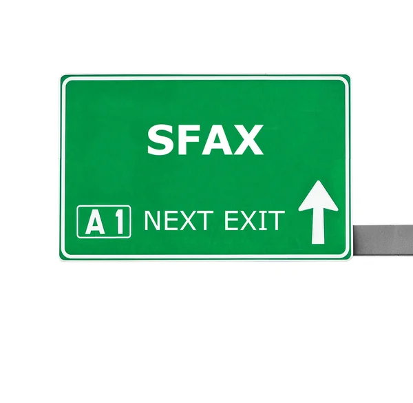 SFAX sinal de estrada isolado em branco — Fotografia de Stock