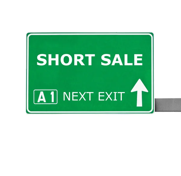 Krátký prodej dopravní značka izolované na bílém — Stock fotografie