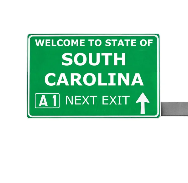 Güney Carolina yol işaret üzerine beyaz izole — Stok fotoğraf