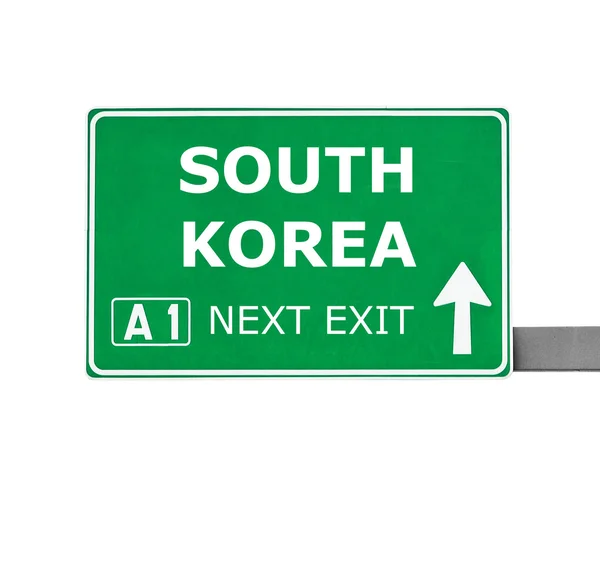 SOUTH KOREA road sign isolated on white — Stock Photo, Image