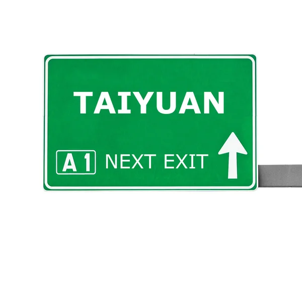 TAIYUAN road sign isolated on white — Stock Photo, Image