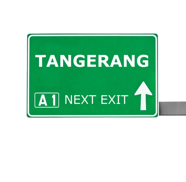 TANGERANG road sign isolated on white — Stock Photo, Image
