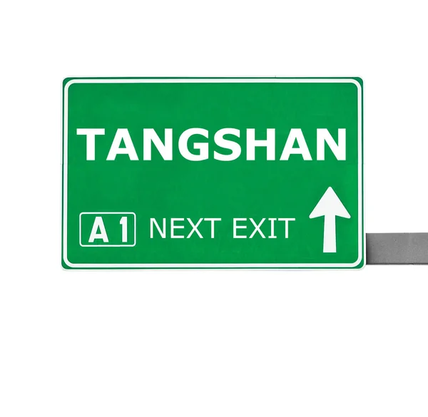 TANGSHAN road sign isolated on white — Stock Photo, Image