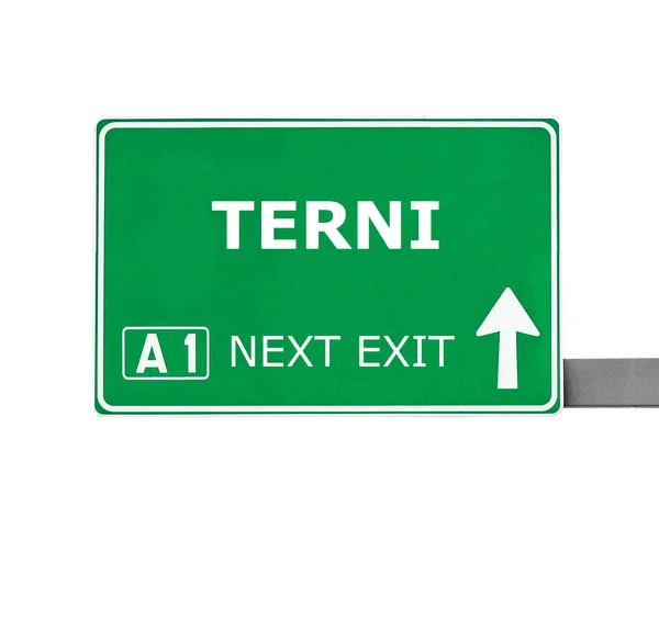 Terni verkeersbord geïsoleerd op wit — Stockfoto