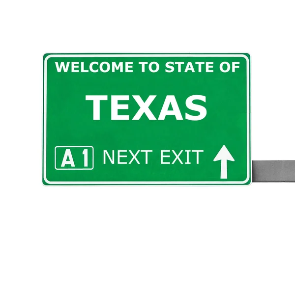 TEXAS road sign isolated on white — Stock Photo, Image