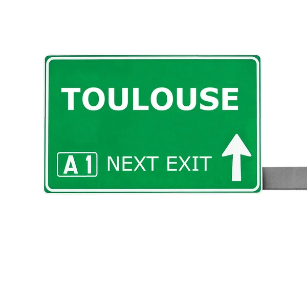 TOULOUSE panneau de signalisation isolé sur blanc — Photo