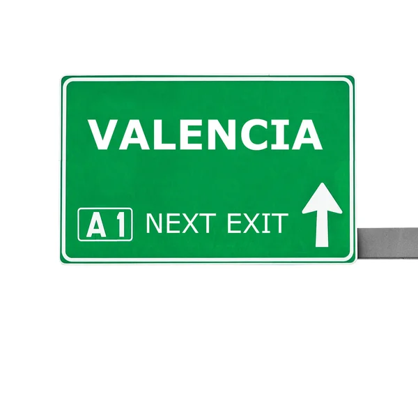 Valencia vägskylt isolerad på vit — Stockfoto