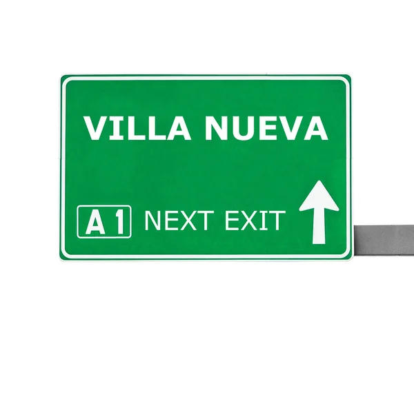 Villa Nueva vägskylt isolerad på vit — Stockfoto