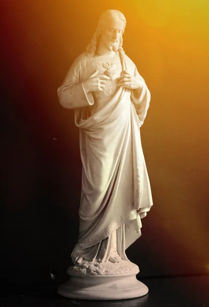 Jesus Christ statue with sun beam — Stock Photo, Image