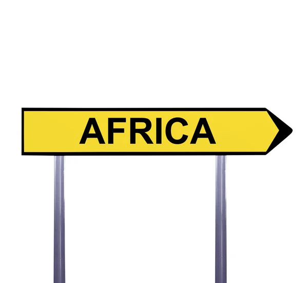 Panneau fléché conceptuel isolé sur blanc - AFRIQUE — Photo
