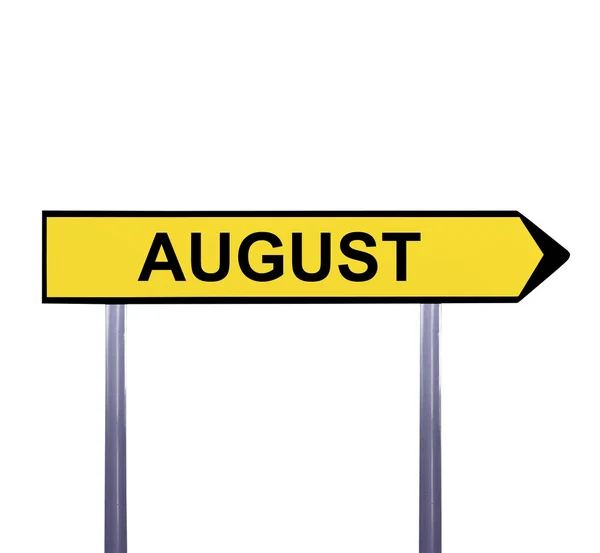 Conceptuele pijl teken geïsoleerd op wit - augustus — Stockfoto