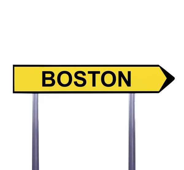 Tanda panah konseptual terisolasi pada warna putih - BOSTON — Stok Foto