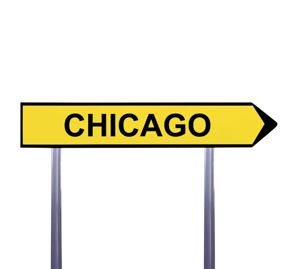 Signo de flecha conceptual aislado en blanco - CHICAGO — Foto de Stock