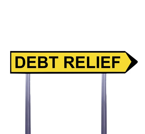 ホワイト - 債務救済に分離概念の矢印記号 — ストック写真