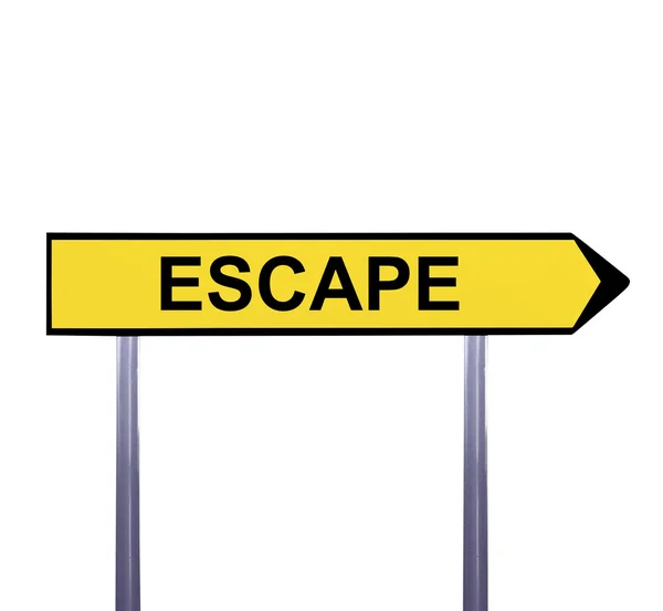 Conceptual arrow sign isolated on white - ESCAPE — Stock Photo, Image