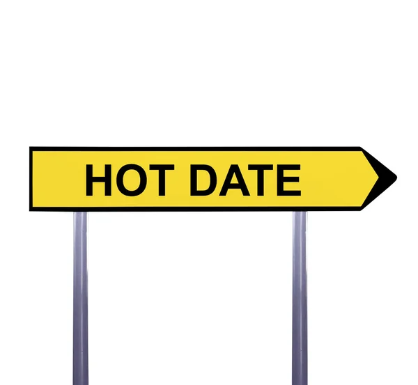 Konceptuella pilen underteckna isolerade på vit - Hot Date — Stockfoto