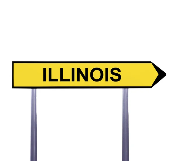 Conceptual arrow sign isolated on white - ILLINOIS — Stock Photo, Image