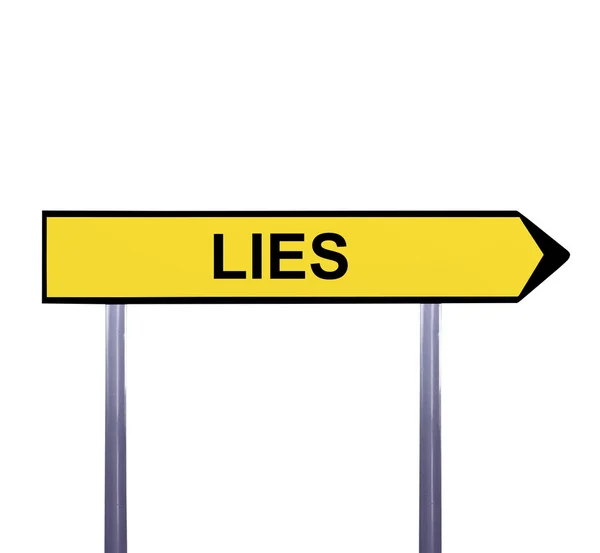 Conceptual arrow sign isolated on white - LIES — Stock Photo, Image