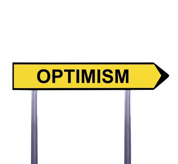 Концептуальный знак стрелки изолирован на белом - OPTIMISM — стоковое фото