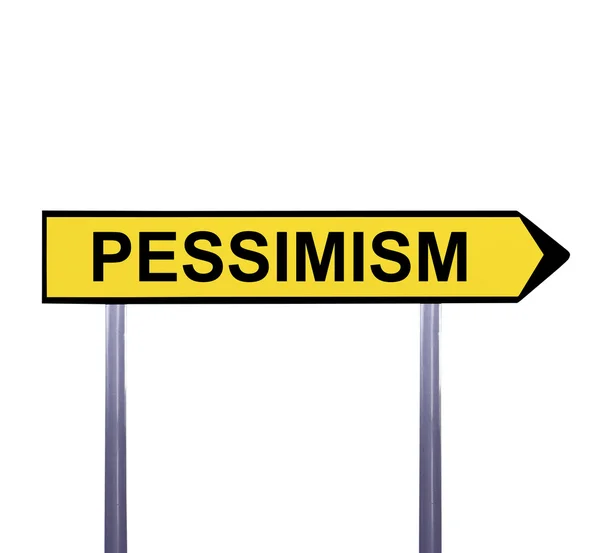 Konceptuella pil undertecknar isolerat på vit - Pessimism — Stockfoto