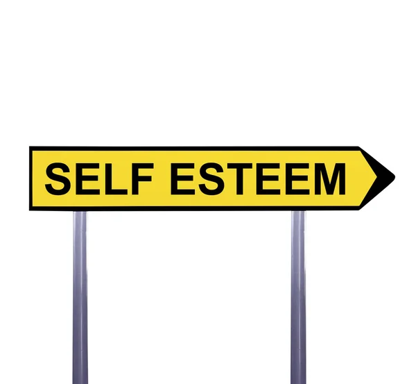 Conceptual arrow sign isolated on white - SELF ESTEEM — Stock Photo, Image