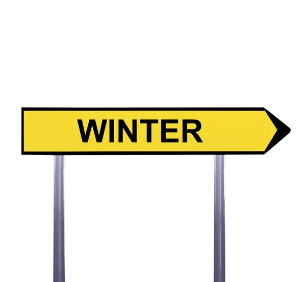 Conceptual arrow sign isolated on white - WINTER — Stock Photo, Image