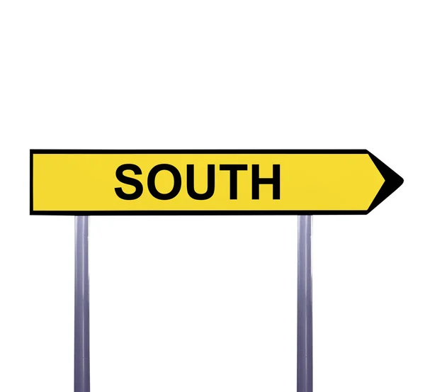 Conceptual arrow sign isolated on white - SOUTH — Stock Photo, Image