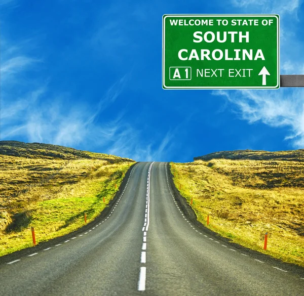 サウスカロライナ州道路標識に対する澄んだ青い空 — ストック写真