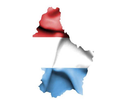 izole üzerine beyaz bayrak sallayarak ile Lüksemburg Haritası