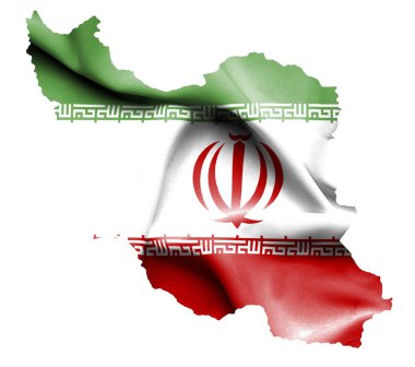 izole üzerine beyaz bayrak sallayarak ile iran Haritası
